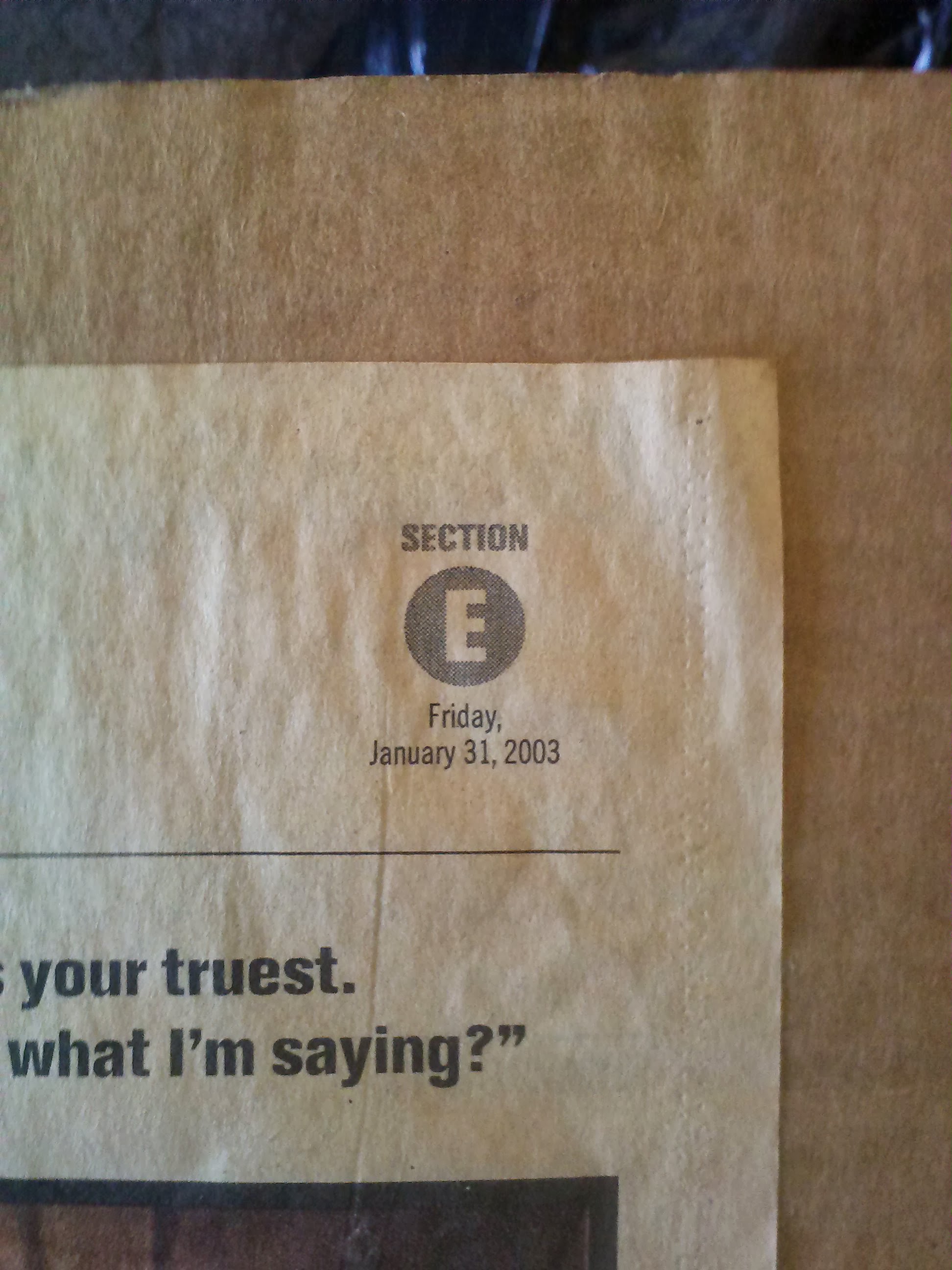 San Francisco Chronicle feature, 2003